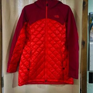 The North Face Red and Purple Quilted Jacket